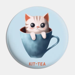 Kit-tea Kittea Kitty Cat Tea Pin