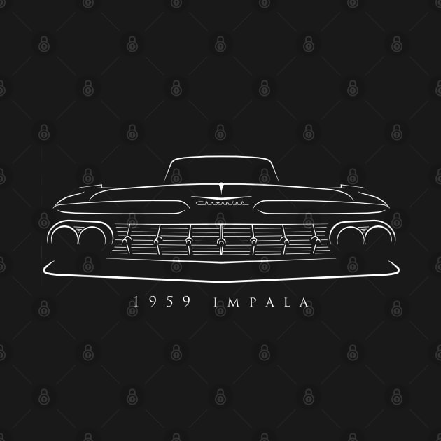 1959 Chevy Impala - front Stencil, white by mal_photography