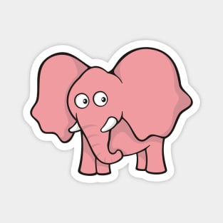 Pink Elephant Cartoon Magnet