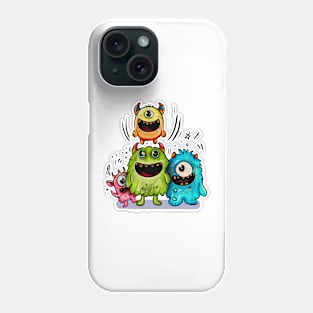 Funny Monsters Family Phone Case