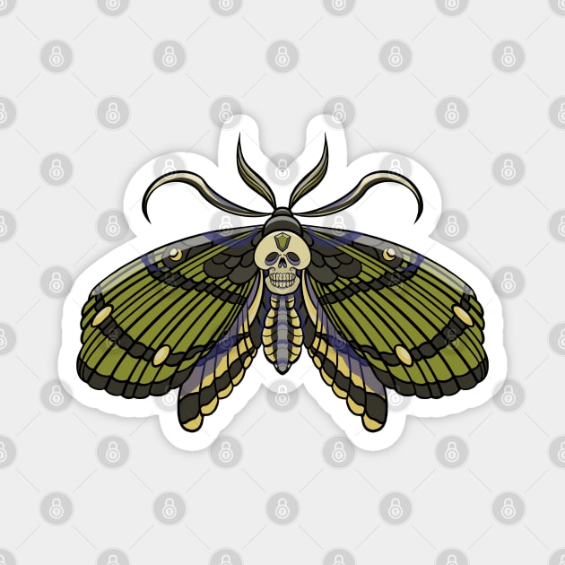 Mossy Crystal Death Head Moth Magnet by gloomieandgrimm