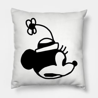 Running Cartoon Girl Mouse Portrait from Steamboat Willie Pillow