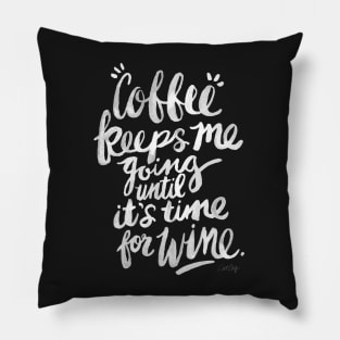 White Coffee and Wine Pillow