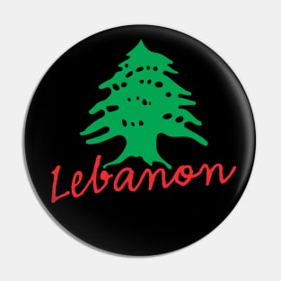 Lebanon Name with Lebanese Flag Cedar Tree Icon Design Pin