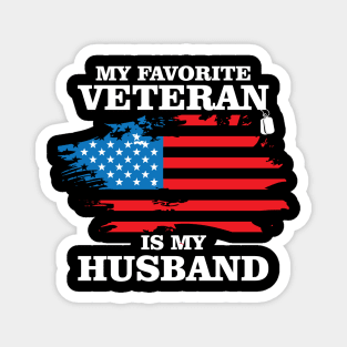 My Favorite Veteran Is My Husband, Us Veterans Day Gift, Us Marine Veteran Magnet