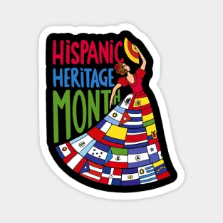 National Hispanic Heritage Month Celebration Flags Men Women Magnet