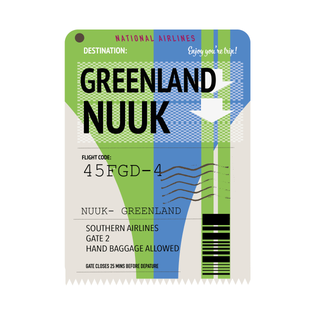 Greenland Nuuk travel ticket by nickemporium1