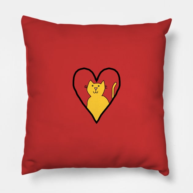 My Small Valentine Cat Pillow by ellenhenryart