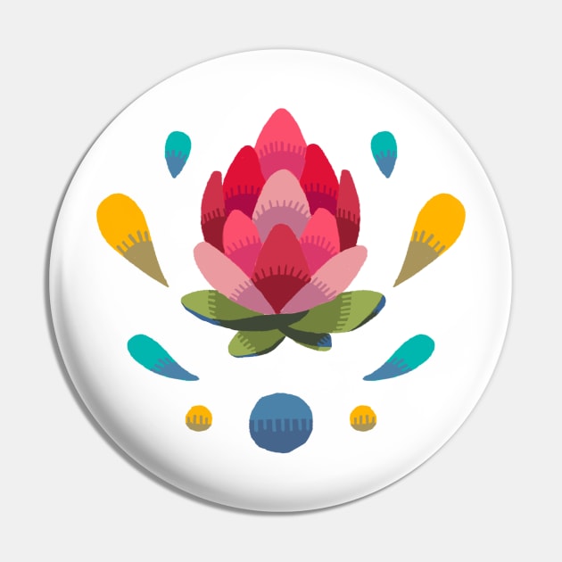 Light Open Simple Protea Bud Stamp Pin by maak and illy