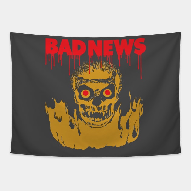 Bad News Skull Tapestry by MarbitMonster