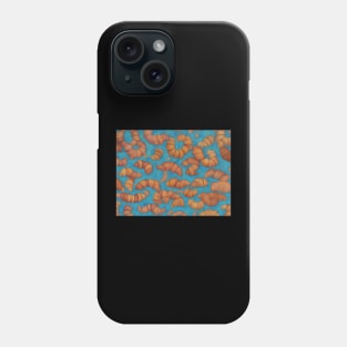 Croissant Bake Butter Pattern Blue Baker Art Phone Case