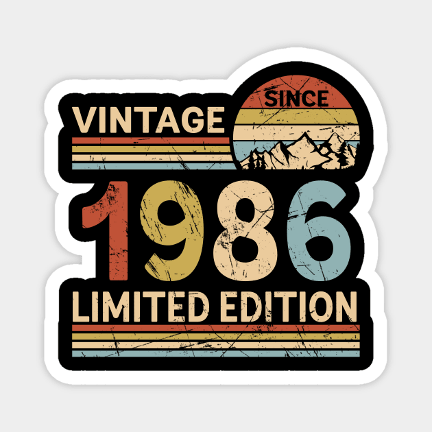 Vintage Since 1986 Limited Edition 37th Birthday Gift Vintage Men's Magnet by Schoenberger Willard