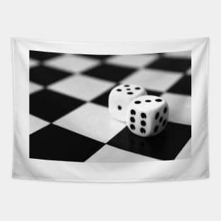 B&W two dice Tapestry