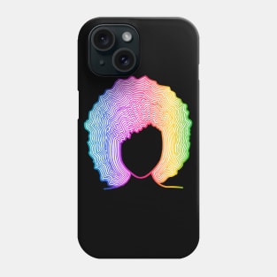 Rainbow afro line design Phone Case