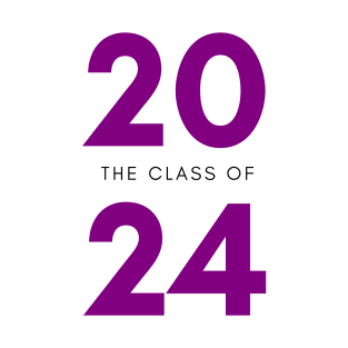 Class Of 2024. Simple Typography 2024 Design for Class Of/ Senior/ Graduation. Purple T-Shirt