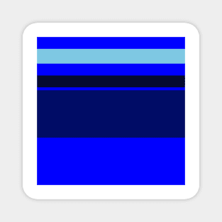 A delightful pattern of Lightblue, Blue, Dark Imperial Blue and Dark Navy stripes. Magnet