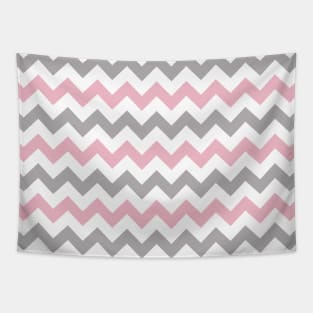 Zigzag Pattern, Chevron Pattern, Pink, Gray Tapestry