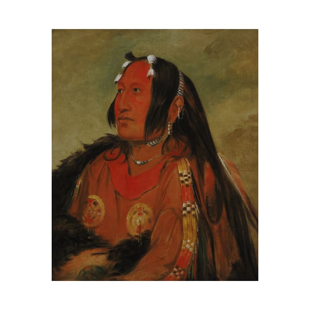 Wi-jun-jon, Pigeon's Egg Head (The Light), a Distinguished Young Warrior by George Catlin by Classic Art Stall