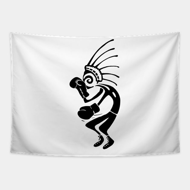 Kokopelli boxer black Tapestry by ngmx