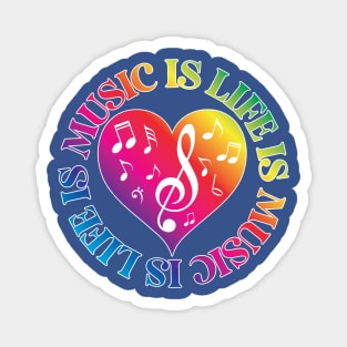 Music Is Life (Circle) Magnet