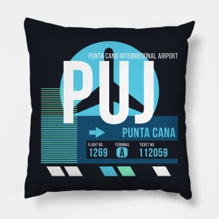 Punta Cana (PUJ) Airport Code Baggage Tag Pillow