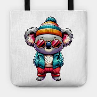 Stylish Koala in Winter Gear Design Tote