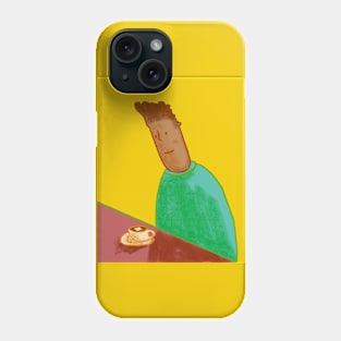 Guy at Cafe: Yellow Phone Case