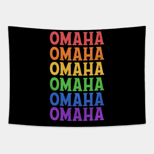 OMAHA RAINBOW TYPOGRAPHY Tapestry