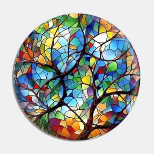 Stained Glass Tree Pin