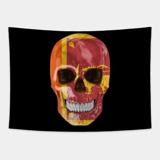 Sri Lanka Flag Skull - Gift for Sri Lankan With Roots From Sri Lanka Tapestry