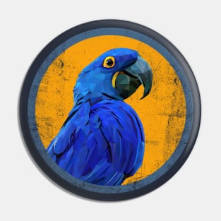 Polygonal art of Hyacinth macaw bird. Pin