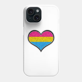 Elegant Pansexual Pride Decorative Heart in Pride Flag Colors Phone Case