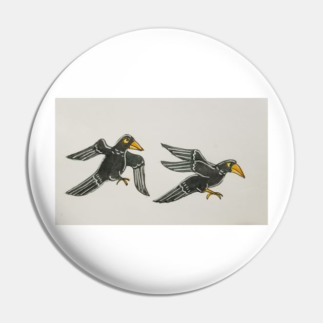 Huginn and Muninn Pin by Thelizardsdream