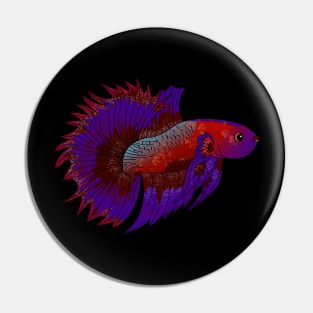 Abstract Betta Fish Art Pin