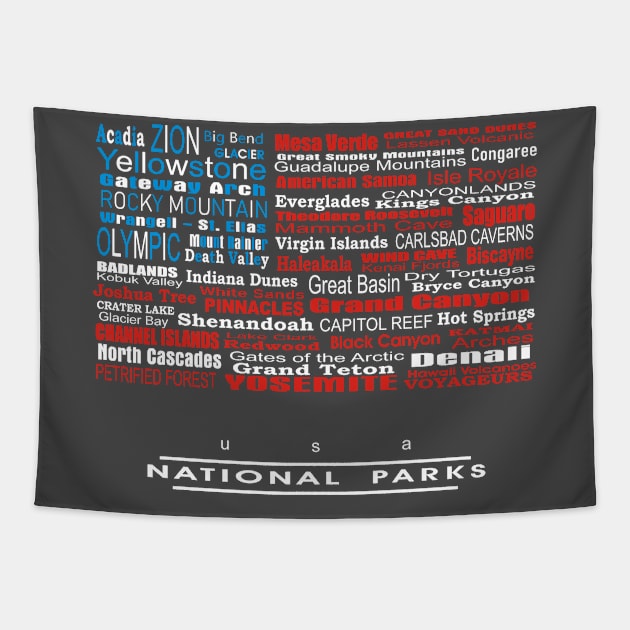 USA National Parks Tapestry by Northofthepines