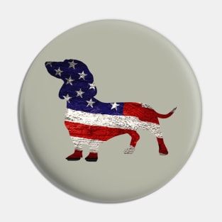 USA Flag Dachshund Pin