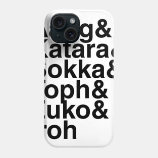 Avatar The Last Airbender Helvetica List Phone Case