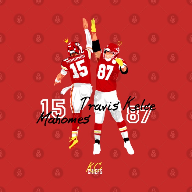 Patrick mahomes 15 x Travis Kelce 87 by Mic jr