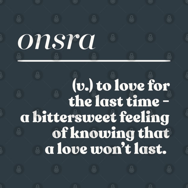 Onsra / Etymology Lover Typography Design by DankFutura