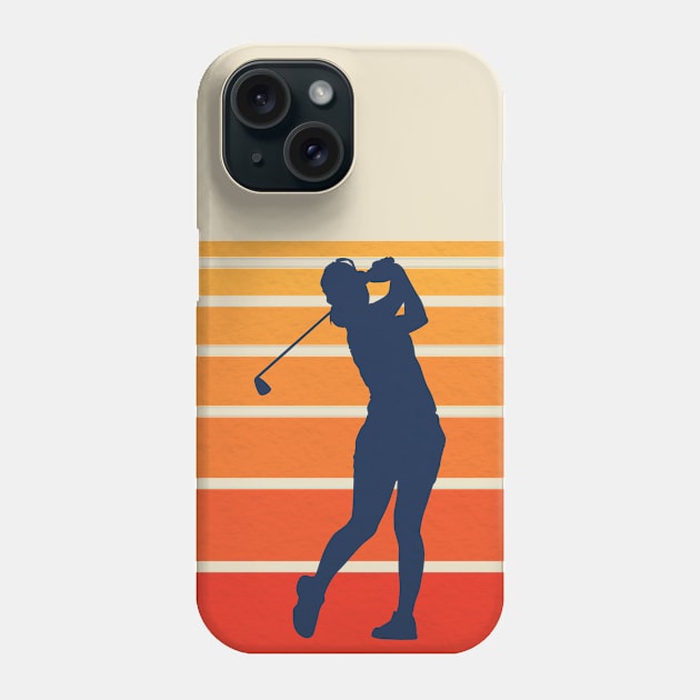 Vintage Women Golf Silhouette Phone Case by crissbahari