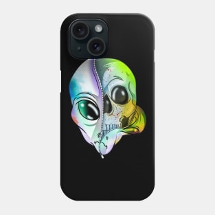 Rainbow Alien Skull Phone Case