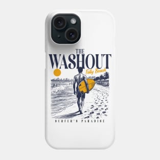 Vintage Surfing The Washout at Folly Beach, South Carolina // Retro Surfer Sketch // Surfer's Paradise Phone Case