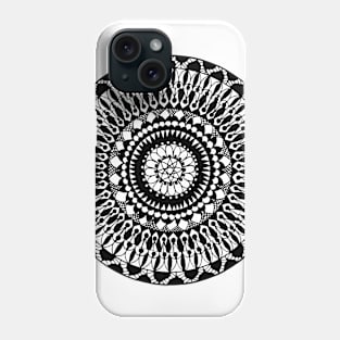 Circle Mandala - black and white Phone Case