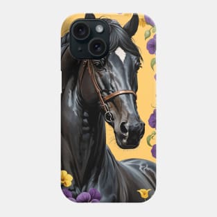 A Horse Surrounded By Common Violet Flowers Phone Case