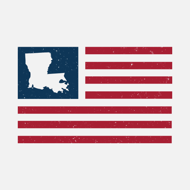 Vintage Louisiana USA Flag // Retro American Flag Stars and Stripes by SLAG_Creative