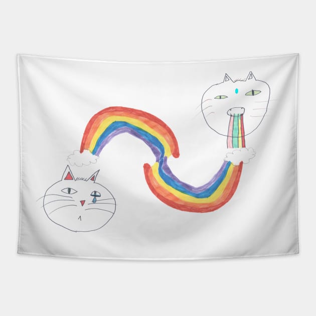 Rainbow Cats, no Dabbing Unicorns Tapestry by vomitocat