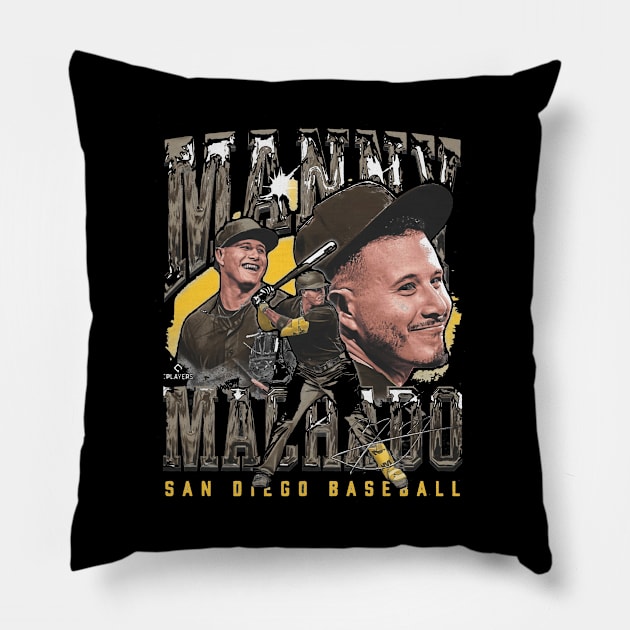 Manny Machado San Diego Vintage Pillow by Jesse Gorrell