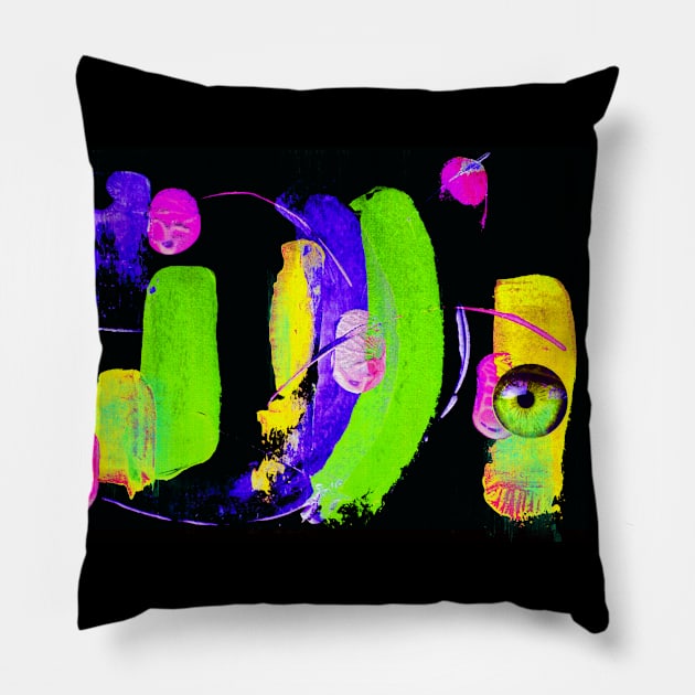 UV 2 - what do you see? Use your illusion - Vibrant Radioactive black light pop art Pillow by originalsusie