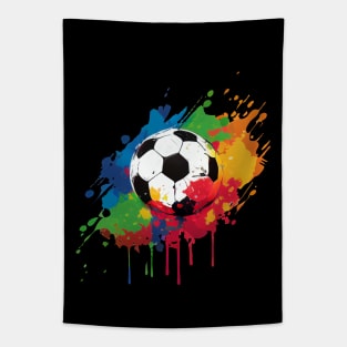 Soccer Ball with Paint Splash Design for Soccer Fans and Players Tapestry