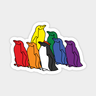 Pride Rainbow Penguin Party Magnet